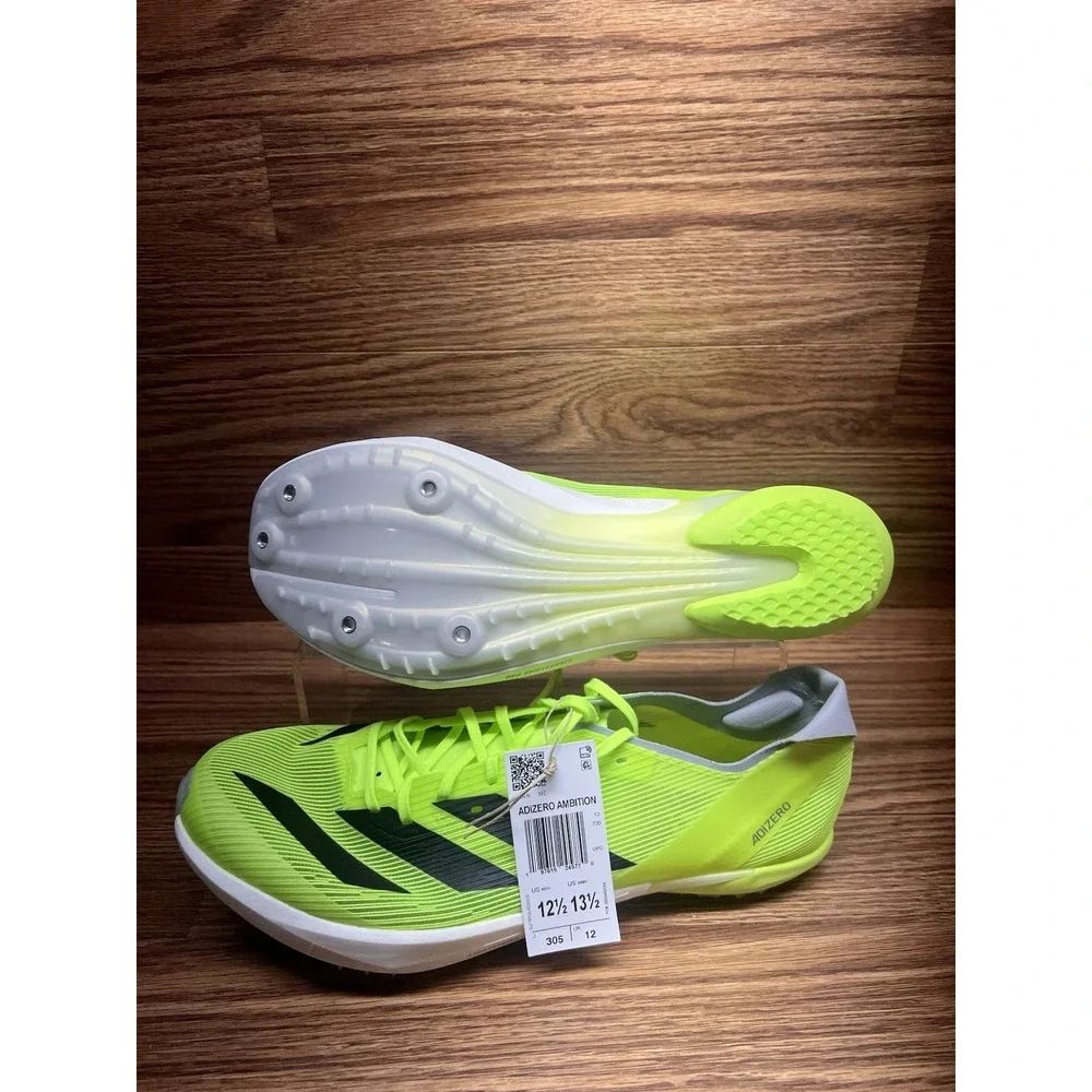 adidas Adizero Ambition Lucid Lemon Black Spikes IH5798 Men's Size 12.5 No spike